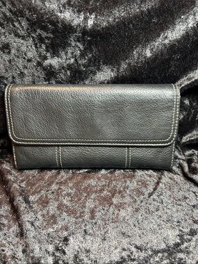 Clarks Classic Black Leather Clutch Wallet -